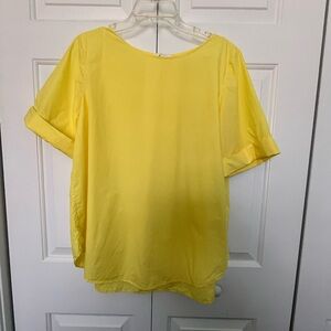 COS Collection of Style” Vibrant Yellow 100% Cotton Short Sleeve Blouse Size 10